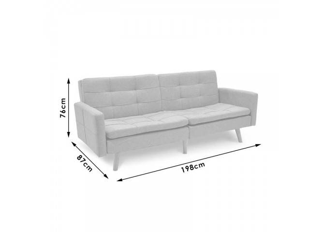 Καναπές-κρεβάτι Flexible pakoworld σε ανθρακί ύφασμα 198x87x76εκ