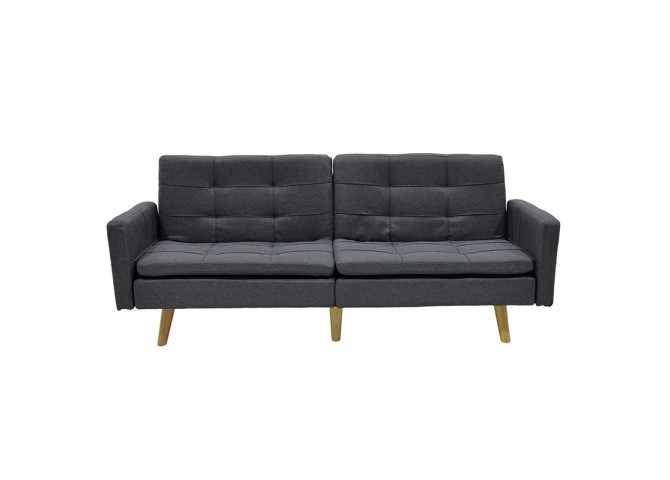 Καναπές-κρεβάτι Flexible pakoworld σε ανθρακί ύφασμα 198x87x76εκ