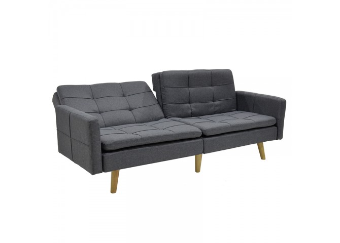Καναπές-κρεβάτι Flexible pakoworld σε ανθρακί ύφασμα 198x87x76εκ