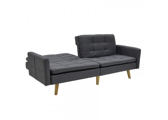 Καναπές-κρεβάτι Flexible pakoworld σε ανθρακί ύφασμα 198x87x76εκ