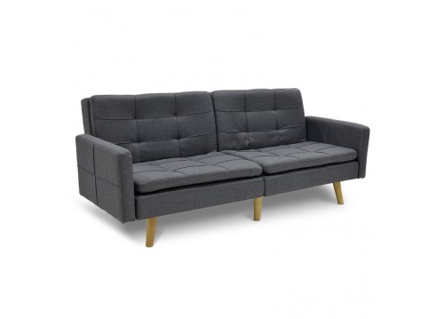 Καναπές-κρεβάτι Flexible pakoworld σε ανθρακί ύφασμα 198x87x76εκ