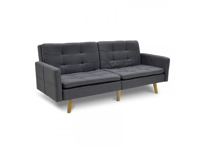 Καναπές-κρεβάτι Flexible pakoworld σε ανθρακί ύφασμα 198x87x76εκ