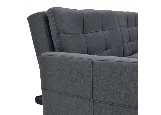 Καναπές-κρεβάτι Flexible pakoworld σε ανθρακί ύφασμα 198x87x76εκ