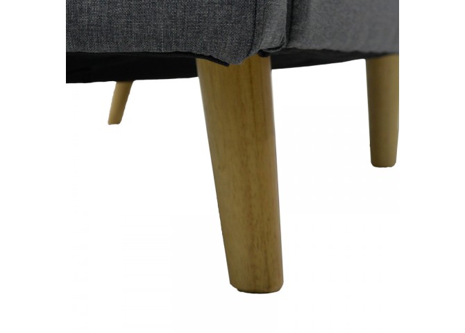 Καναπές-κρεβάτι Flexible pakoworld σε ανθρακί ύφασμα 198x87x76εκ