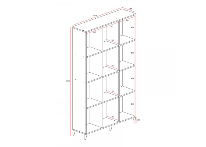 Βιβλιοθήκη FIRENZE pakoworld χρώμα sonoma 107x28,6x178εκ