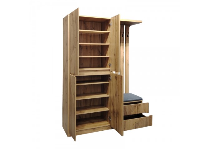 Έπιπλο εισόδου Zomie pakoworld σε oak απόχρωση 131x41.5x180.4εκ