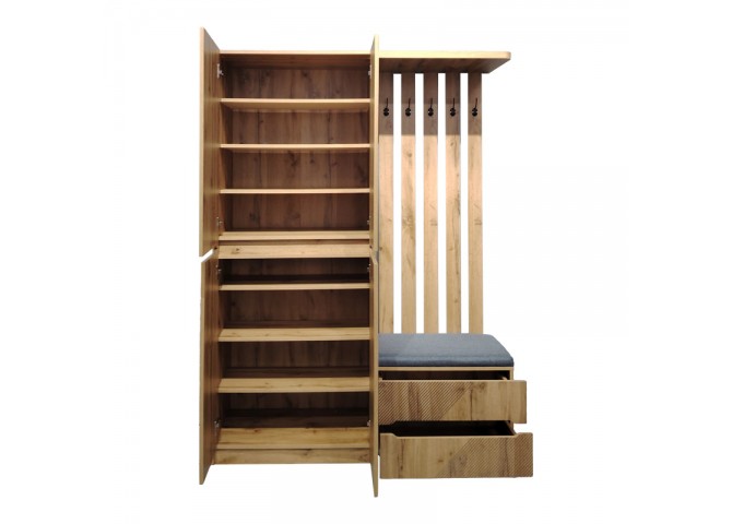 Έπιπλο εισόδου Zomie pakoworld σε oak απόχρωση 131x41.5x180.4εκ