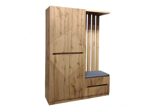 Έπιπλο εισόδου Zomie pakoworld σε oak απόχρωση 131x41.5x180.4εκ