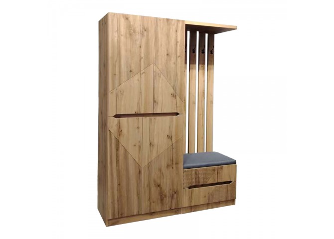 Έπιπλο εισόδου Zomie pakoworld σε oak απόχρωση 131x41.5x180.4εκ