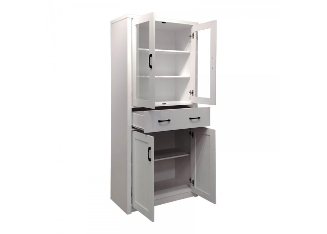 Βιτρίνα-ντουλάπα Nisso pakoworld σε λευκή απόχρωση 80x40x183.5εκ