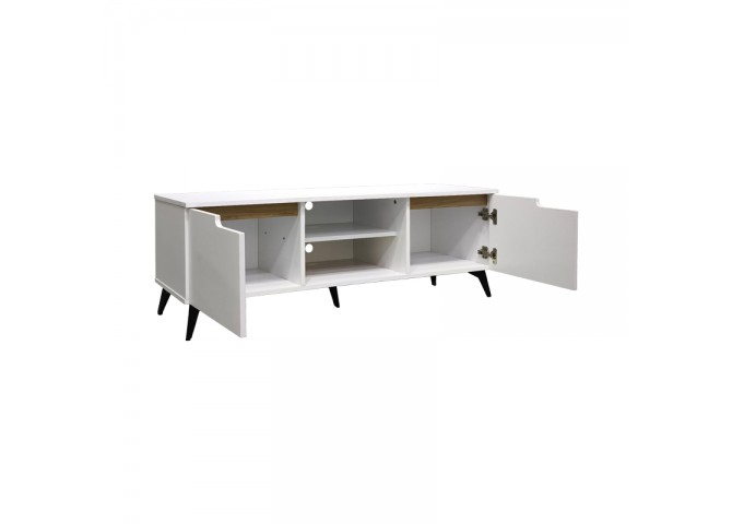 Έπιπλο τηλεόρασης Kemvio pakoworld  sonoma-λευκό 120x38x44εκ