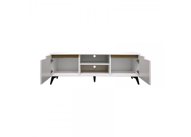 Έπιπλο τηλεόρασης Kemvio pakoworld  sonoma-λευκό 120x38x44εκ