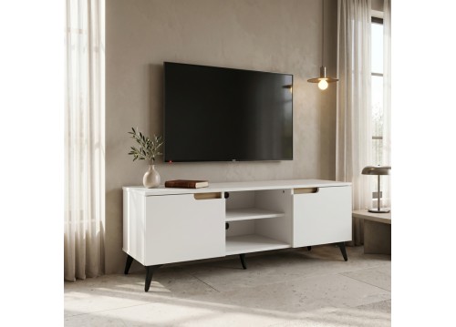 Έπιπλο τηλεόρασης Kemvio pakoworld  sonoma-λευκό 120x38x44εκ