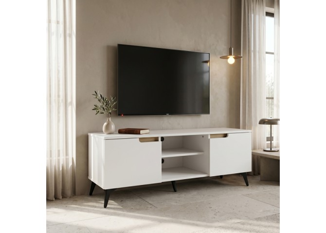 Έπιπλο τηλεόρασης Kemvio pakoworld  sonoma-λευκό 120x38x44εκ