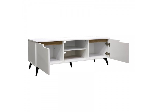 Έπιπλο τηλεόρασης Kemvio pakoworld  sonoma-λευκό 150x38x44εκ