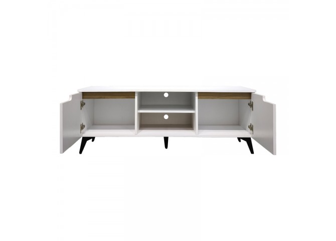 Έπιπλο τηλεόρασης Kemvio pakoworld  sonoma-λευκό 150x38x44εκ