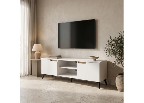 Έπιπλο τηλεόρασης Kemvio pakoworld  sonoma-λευκό 150x38x44εκ