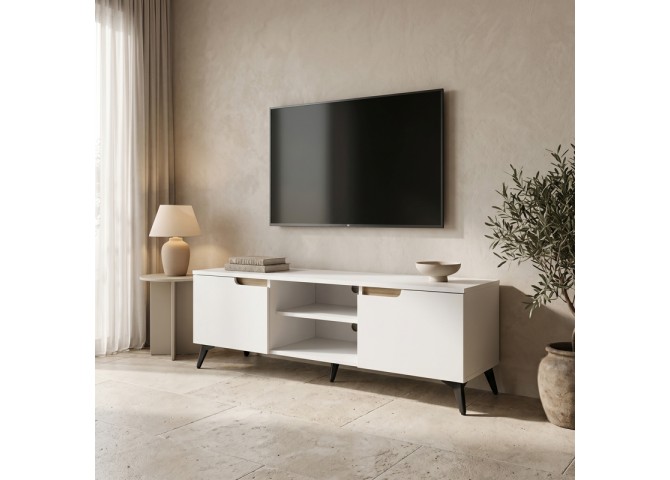 Έπιπλο τηλεόρασης Kemvio pakoworld  sonoma-λευκό 150x38x44εκ