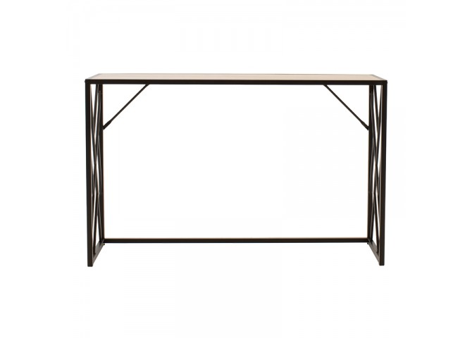 Κονσόλα Ivy pakoworld χρώμα καρυδί-μαύρο 120x35x75εκ