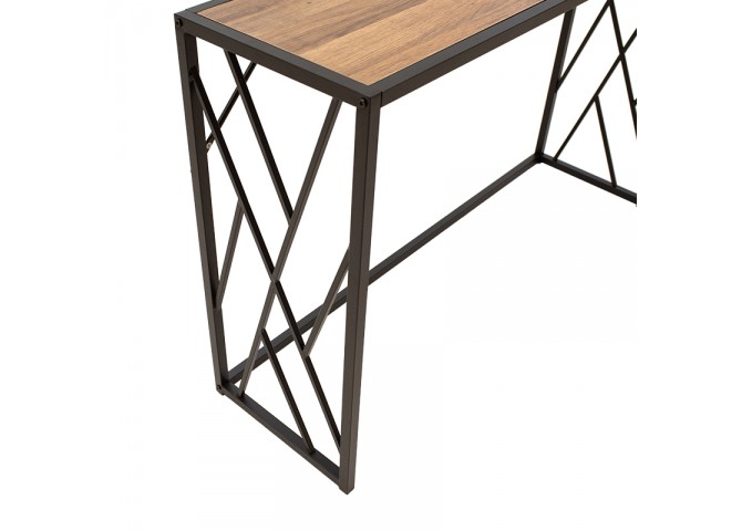 Κονσόλα Ivy pakoworld χρώμα καρυδί-μαύρο 120x35x75εκ