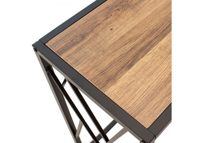 Κονσόλα Ivy pakoworld χρώμα καρυδί-μαύρο 120x35x75εκ