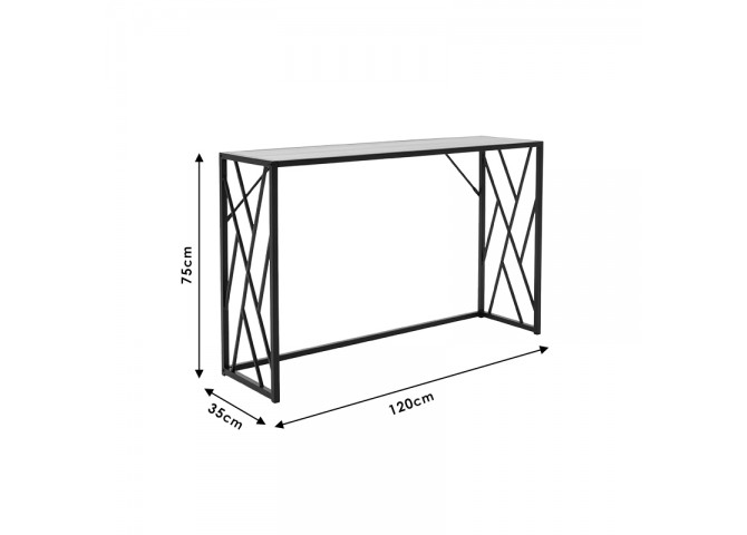 Κονσόλα Ivy pakoworld χρώμα καρυδί-μαύρο 120x35x75εκ