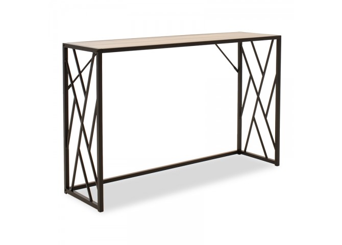 Κονσόλα Ivy pakoworld χρώμα καρυδί-μαύρο 120x35x75εκ