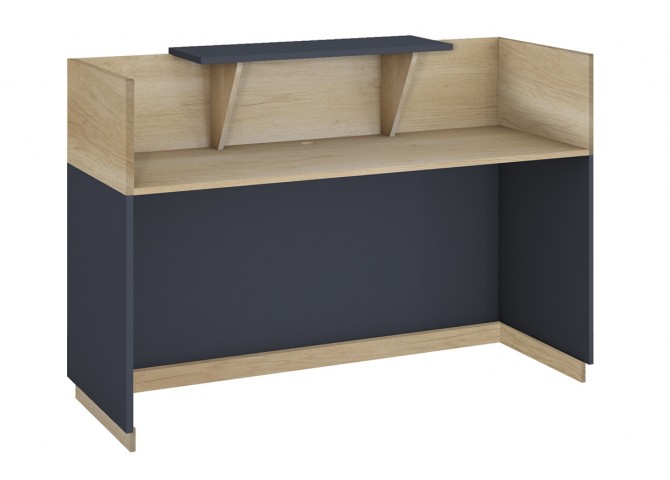 Γραφείο reception Lotus pakoworld σε χρώμα φυσικό - ανθρακί 180x70x110εκ