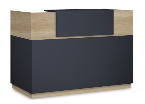 Γραφείο reception Lotus pakoworld σε χρώμα φυσικό - ανθρακί 180x70x110εκ