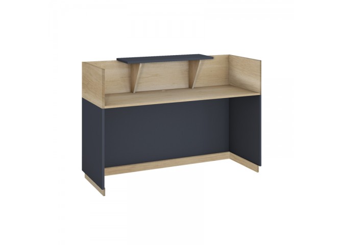 Γραφείο reception Lotus pakoworld σε χρώμα φυσικό - ανθρακί 140x70x110εκ