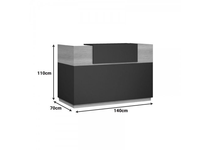 Γραφείο reception Lotus pakoworld σε χρώμα φυσικό - ανθρακί 140x70x110εκ