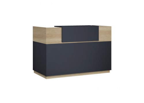 Γραφείο reception Lotus pakoworld σε χρώμα φυσικό - ανθρακί 140x70x110εκ