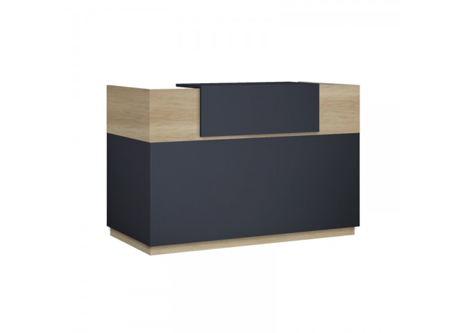 Γραφείο reception Lotus pakoworld σε χρώμα φυσικό - ανθρακί 140x70x110εκ