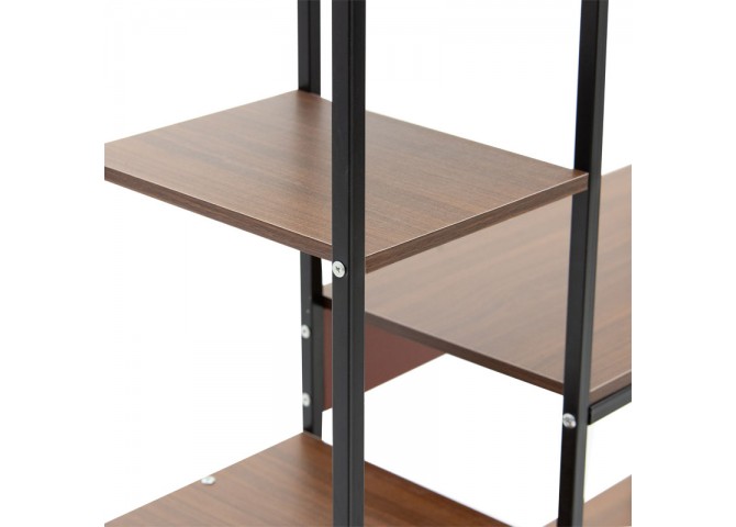 Ραφιέρα επιδαπέδια Leena pakoworld μέταλλο dark oak-μαύρο 80x30x142εκ