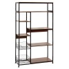 Ραφιέρα επιδαπέδια Leena pakoworld μέταλλο dark oak-μαύρο 80x30x142εκ