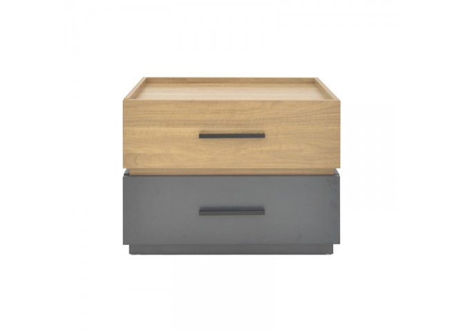 Κομοδίνο Sonlen pakoworld mdf σε sonoma-ανθρακί απόχρωση 60x40x44.5εκ