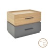 Κομοδίνο Sonlen pakoworld mdf σε sonoma-ανθρακί απόχρωση 60x40x44.5εκ