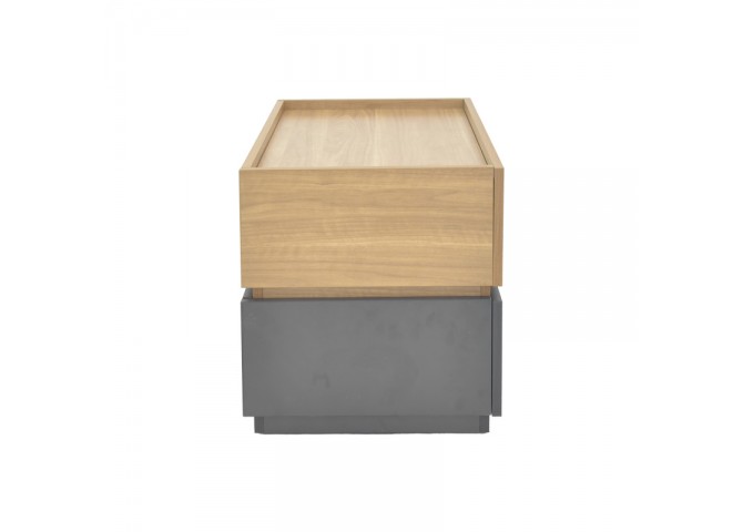 Κομοδίνο Sonlen pakoworld mdf σε sonoma-ανθρακί απόχρωση 60x40x44.5εκ