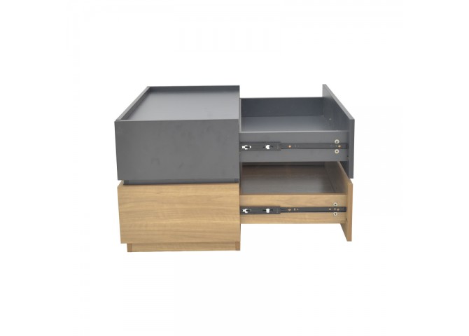 Κομοδίνο Sonlen pakoworld mdf σε sonoma-ανθρακί απόχρωση 60x40x44.5εκ