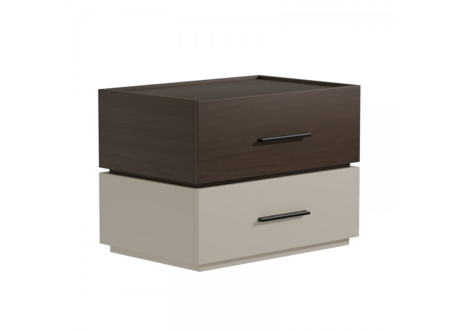 Κομοδίνο Sonlen pakoworld mdf σε καρυδί-μπεζ απόχρωση 60x40x44.5εκ