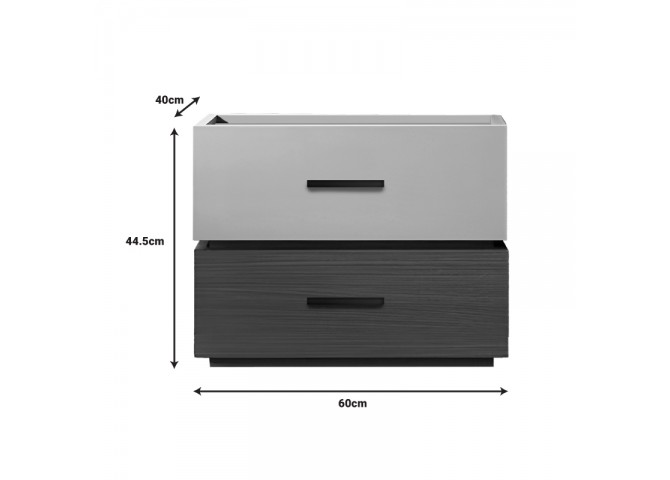 Κομοδίνο Sonlen pakoworld mdf σε καρυδί-μπεζ απόχρωση 60x40x44.5εκ