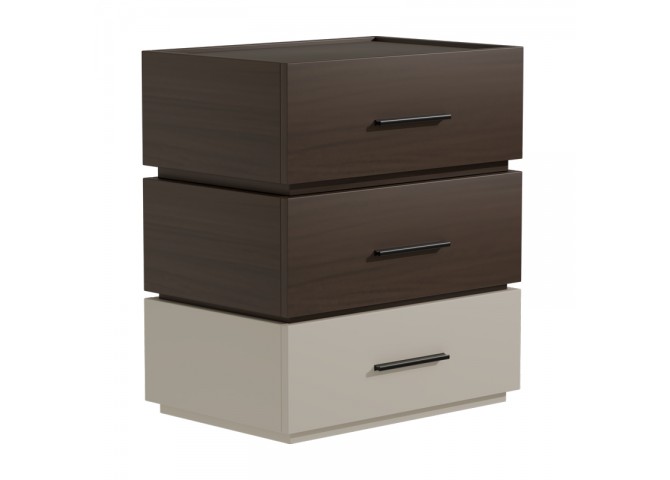 Κομοδίνο Sonlen pakoworld mdf σε καρυδί-μπεζ απόχρωση 60x40x66εκ