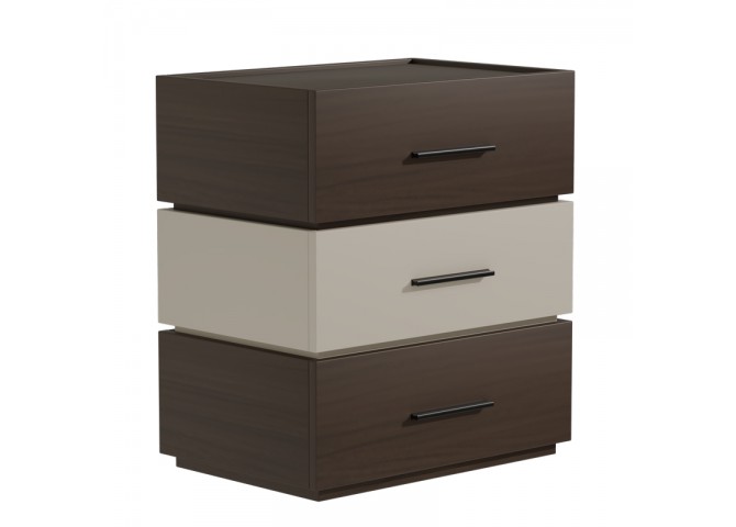 Κομοδίνο Sonlen pakoworld mdf σε καρυδί-μπεζ απόχρωση 60x40x66εκ