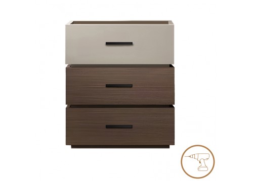 Κομοδίνο Sonlen pakoworld mdf σε καρυδί-μπεζ απόχρωση 60x40x66εκ