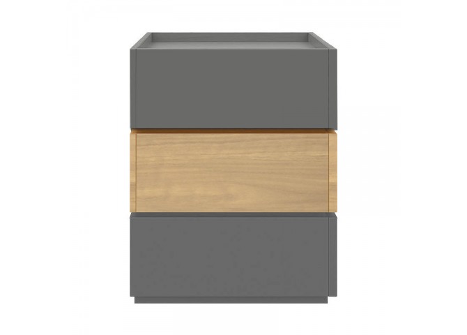 Κομοδίνο Sonlen pakoworld mdf σε sonoma-ανθρακί απόχρωση 60x40x66εκ