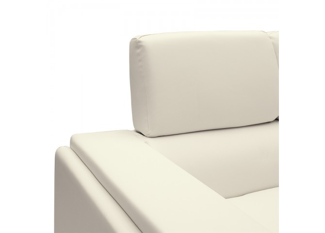 Καναπές Shea pakoworld 3θέσιος PU ivory-inox 198x80x87εκ
