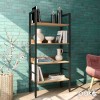 Βιβλιοθήκη- Ραφιέρα Ramon pakoworld φυσικό-μαύρο 60x28x125,5εκ