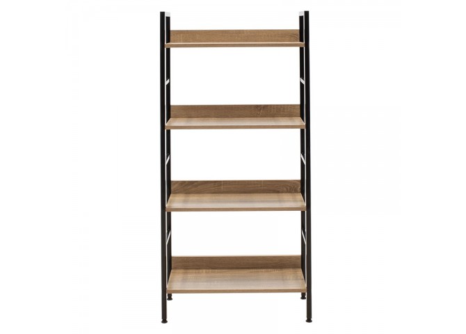 Βιβλιοθήκη- Ραφιέρα Ramon pakoworld φυσικό-μαύρο 60x28x125,5εκ