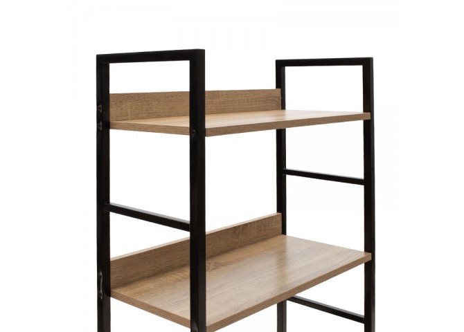 Βιβλιοθήκη- Ραφιέρα Ramon pakoworld φυσικό-μαύρο 60x28x125,5εκ