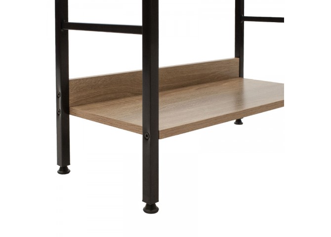 Βιβλιοθήκη- Ραφιέρα Ramon pakoworld φυσικό-μαύρο 60x28x125,5εκ